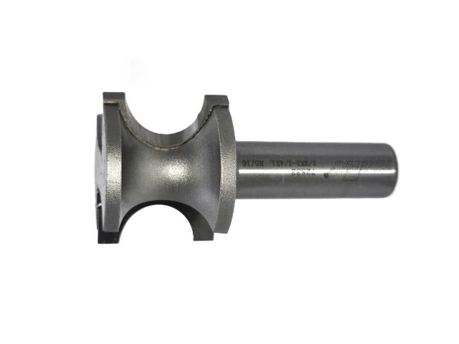 Carbide-tipped Half Round (Bullnose) Bit 3/4" Opening x 3/8" Radius x 1 1/8" CL x 1/2" Shank x 2 5/8" OAL