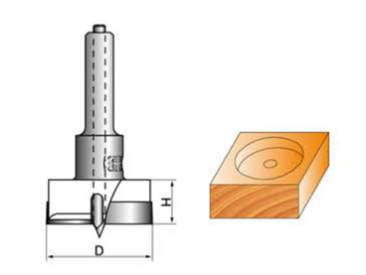 Carbide Tipped Hinge Bit 35mm Dia x 10mm Shk x 70mm OAL Left Hand Rotation